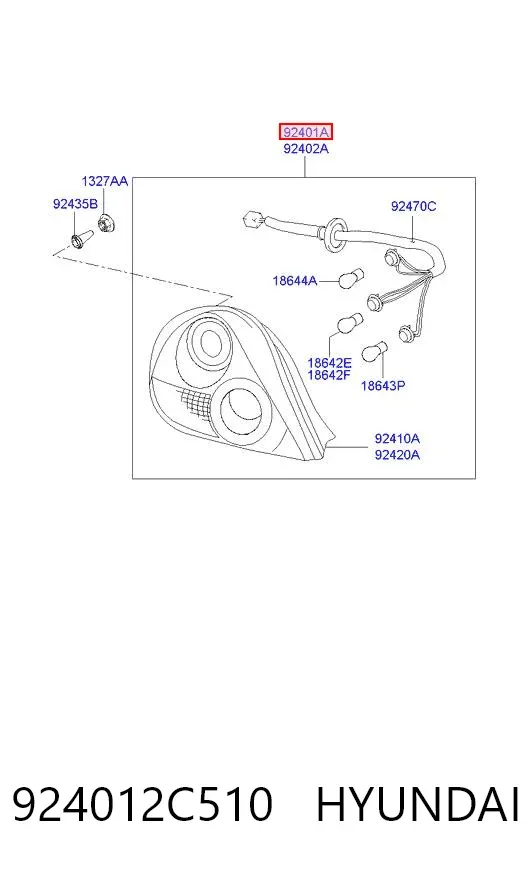 Лівий стоп 924012C510 Hyundai/Kia