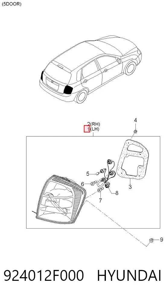Лівий стоп 924012F000 Hyundai/Kia