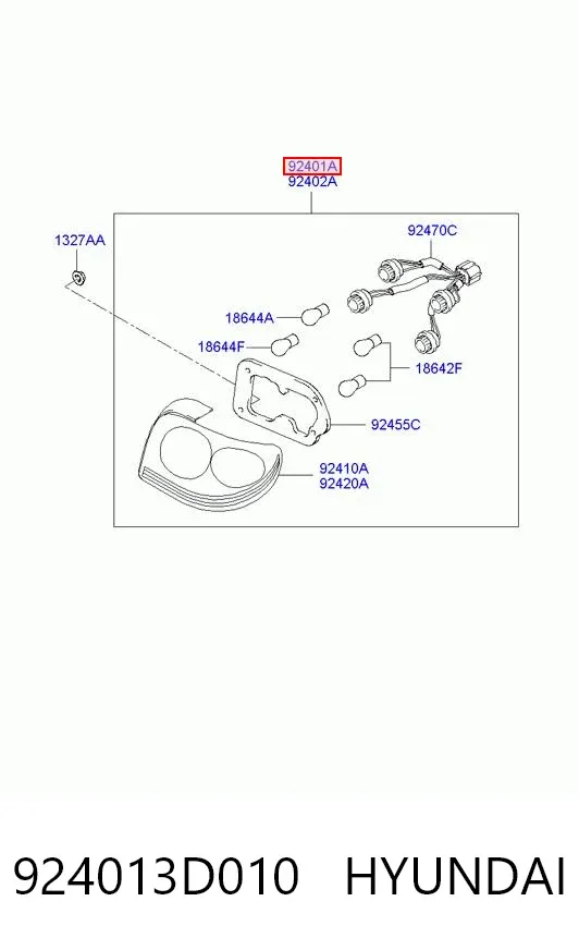 Лівий стоп 924013D010 Hyundai/Kia
