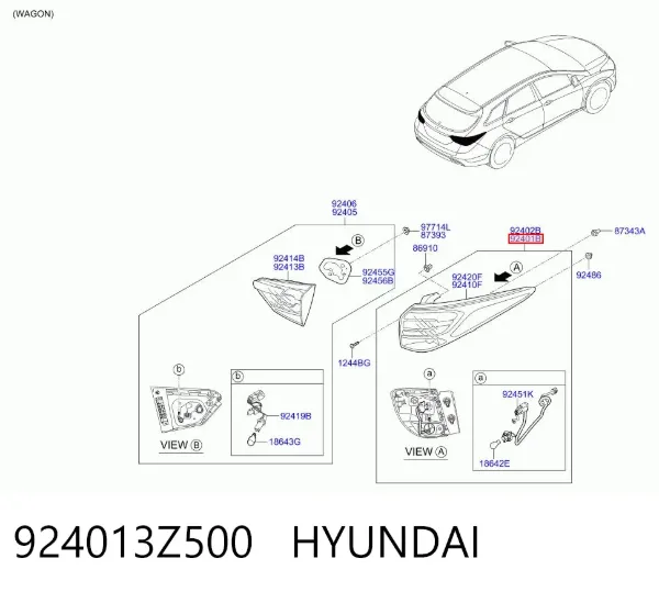 Ліхтар задній лівий, зовнішній 924013Z500 Hyundai/Kia
