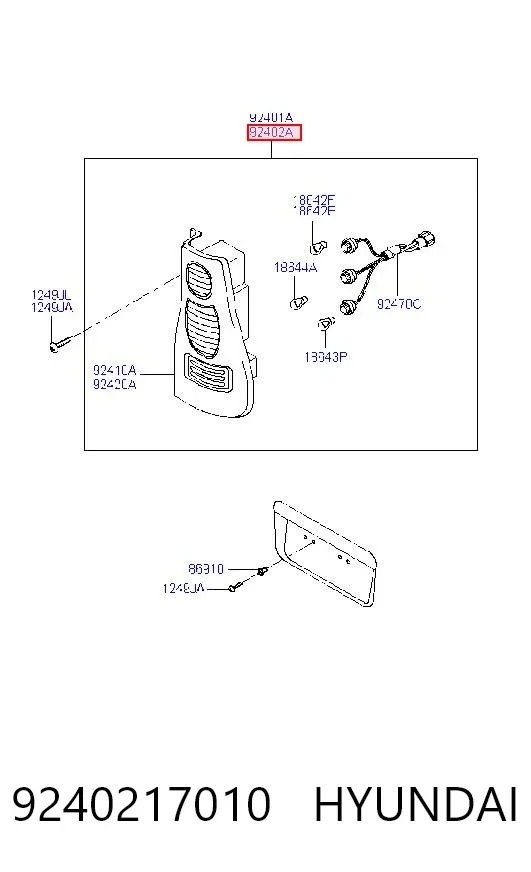 Задня права фара 9240217010 Hyundai/Kia