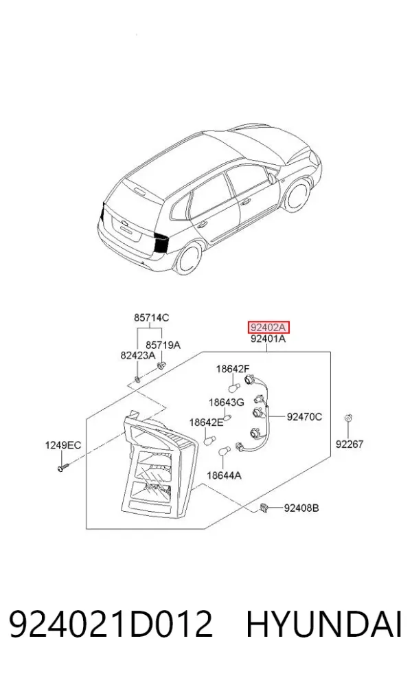 Задня права фара 924021D012 Hyundai/Kia
