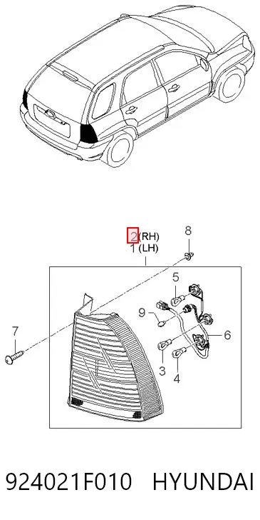 Задня права фара 924021F010 Hyundai/Kia