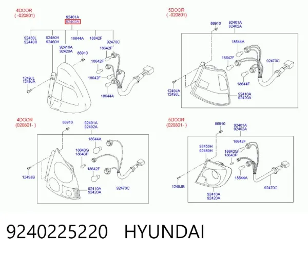 Задня права фара 9240225220 Hyundai/Kia