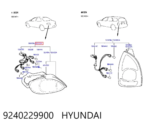 Задня права фара 9240229900 Hyundai/Kia