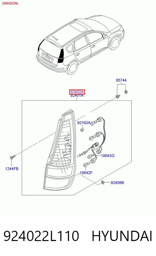 Задня права фара 924022L110 Hyundai/Kia