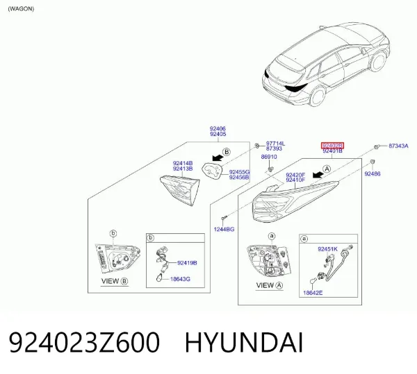 Ліхтар задній правий, зовнішній 924023Z600 Hyundai/Kia