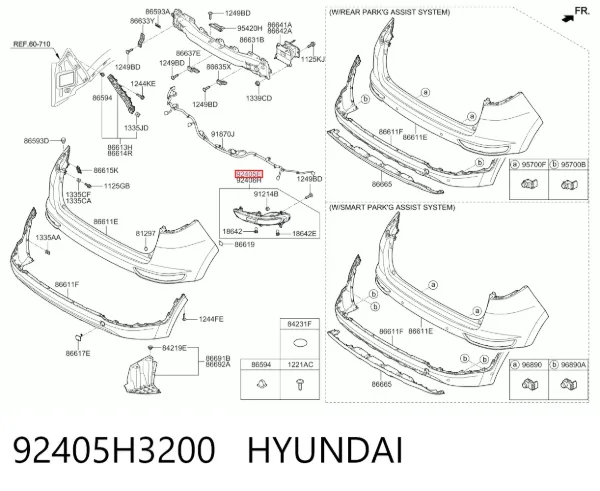Фара протитуманна задня, ліва 92405H3200 Hyundai/Kia