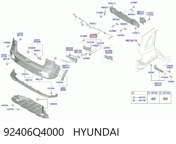 Фара протитуманна задня, права 92406Q4000 Hyundai/Kia