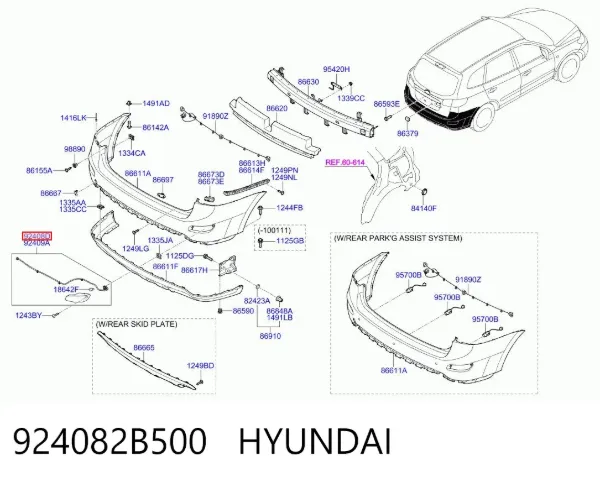 Фара протитуманна задня, ліва 924082B500 Hyundai/Kia