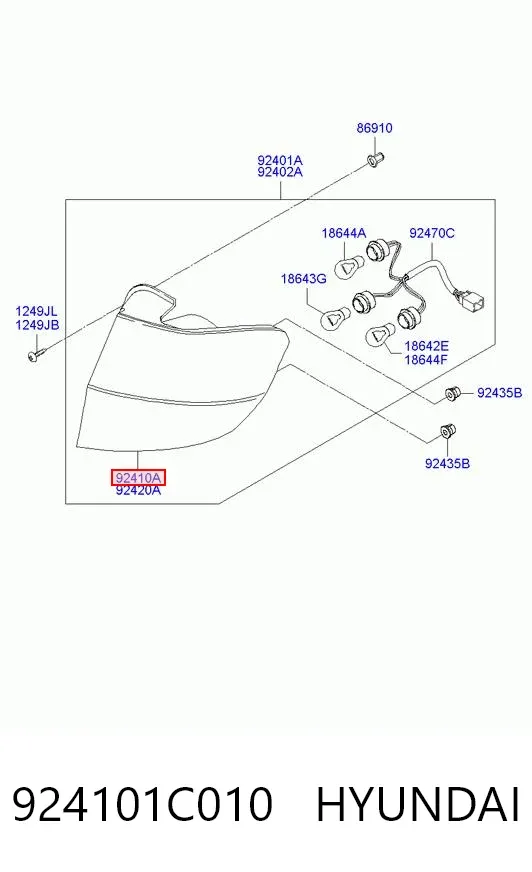 Лівий стоп 924101C010 Hyundai/Kia