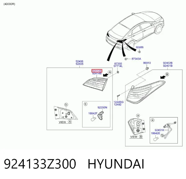 Ліхтар задній лівий, внутрішній 924133Z300 Hyundai/Kia