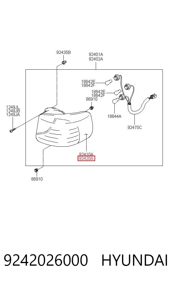 Задня права фара 9242026000 Hyundai/Kia