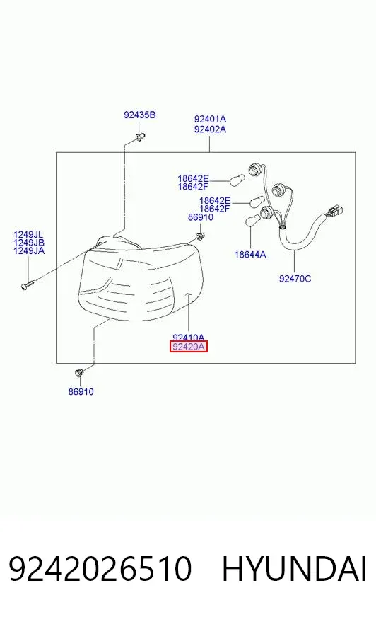 Задня права фара 9242026510 Hyundai/Kia