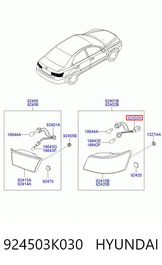 Дріт фари 924503K030 Hyundai/Kia