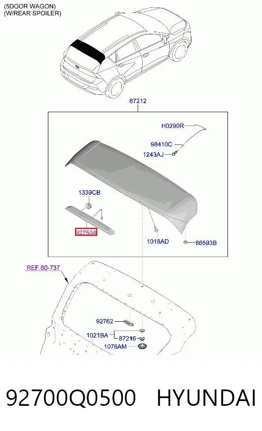Задній стоп 92700Q0500 Hyundai/Kia