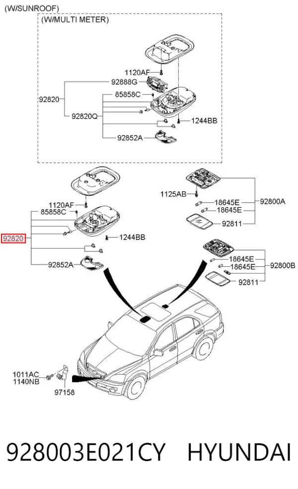 Плафон освітлення кабіни 928003E021CY Hyundai/Kia