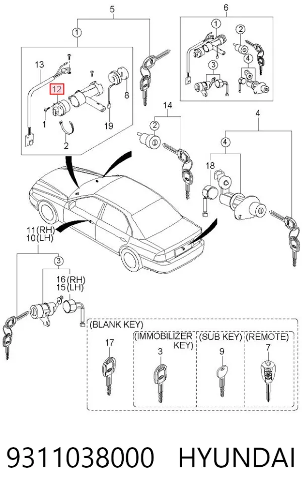 Контактна група Hyundai Sonata IV