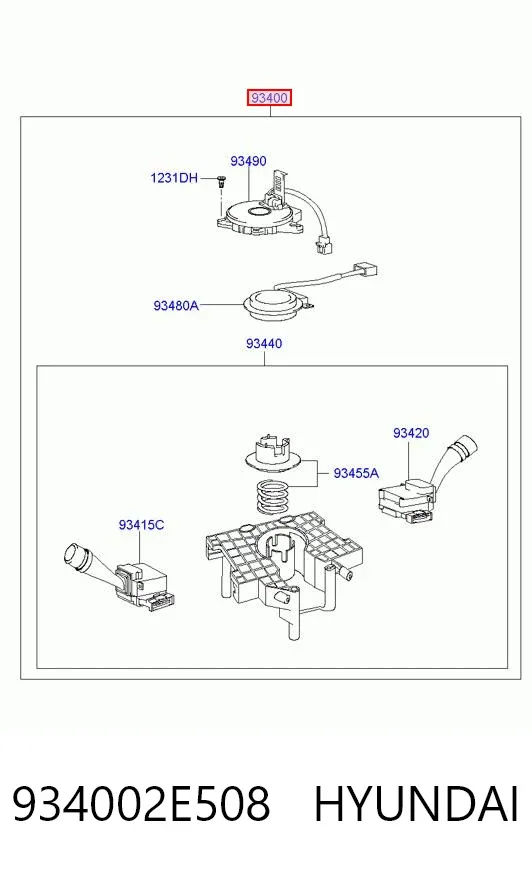Підрульовий перемикач 934002E508 Hyundai/Kia