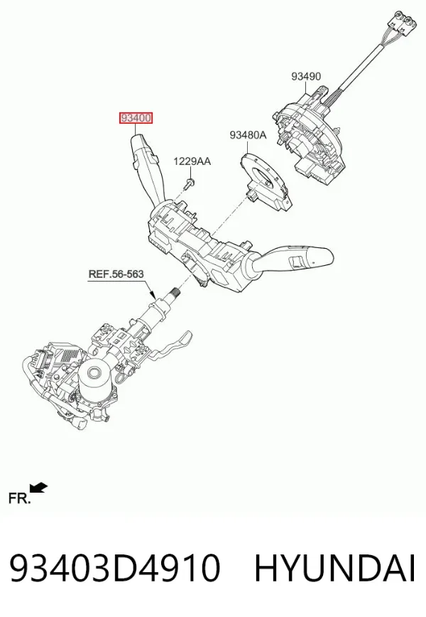 Перемикач підрульовий, правий 93403D4910 Hyundai/Kia