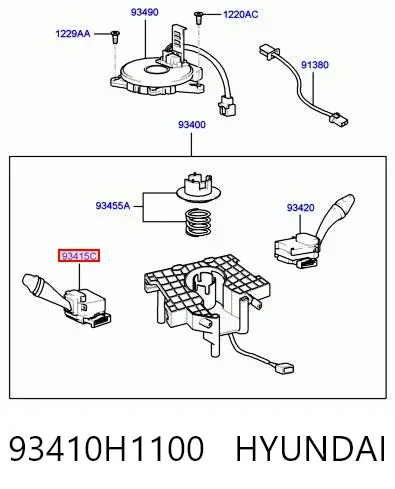 Перемикач підрульовий, лівий 93410H1100 Hyundai/Kia