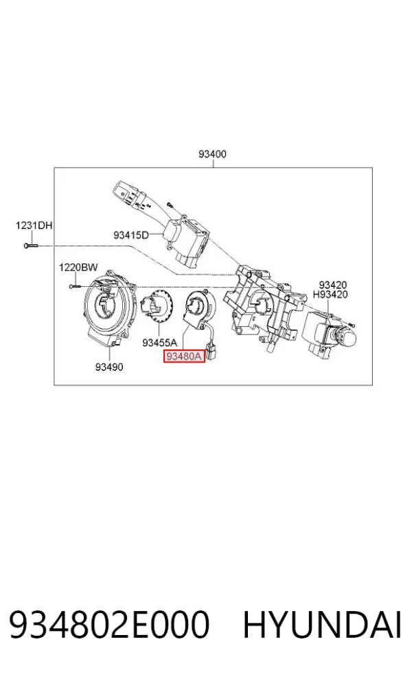 Датчик кута повороту кермового колеса 934802E000 Hyundai/Kia