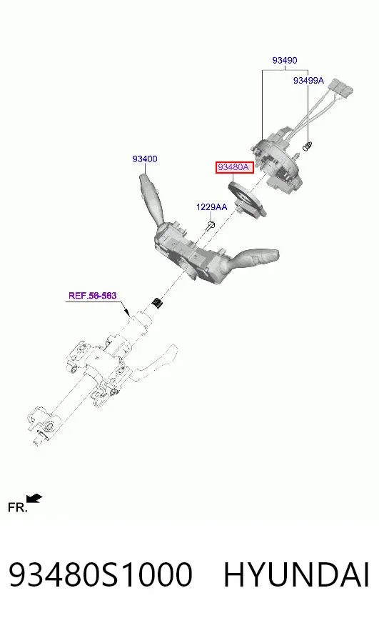 Датчик кута повороту кермового колеса 93480S1000 Hyundai/Kia