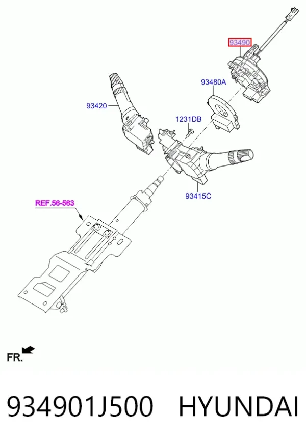 Шлейф керма 934901J500 Hyundai/Kia