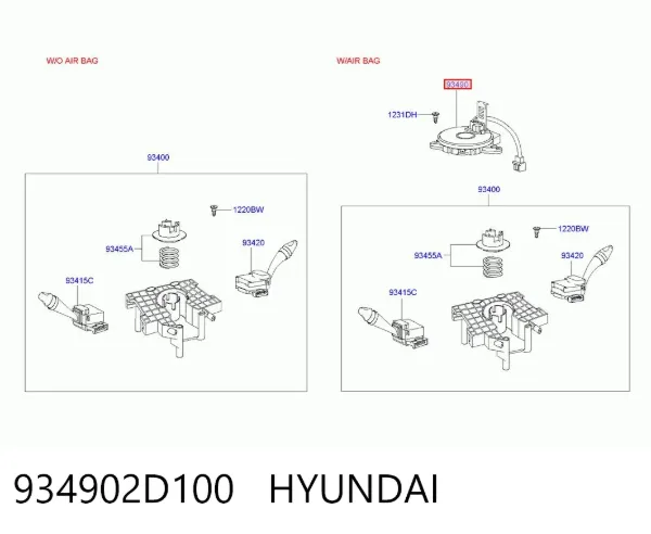 Шлейф керма Hyundai Elantra III