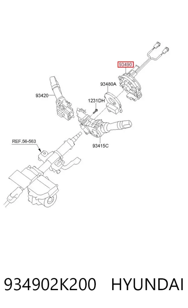 Шлейф керма 934902K200 Hyundai/Kia
