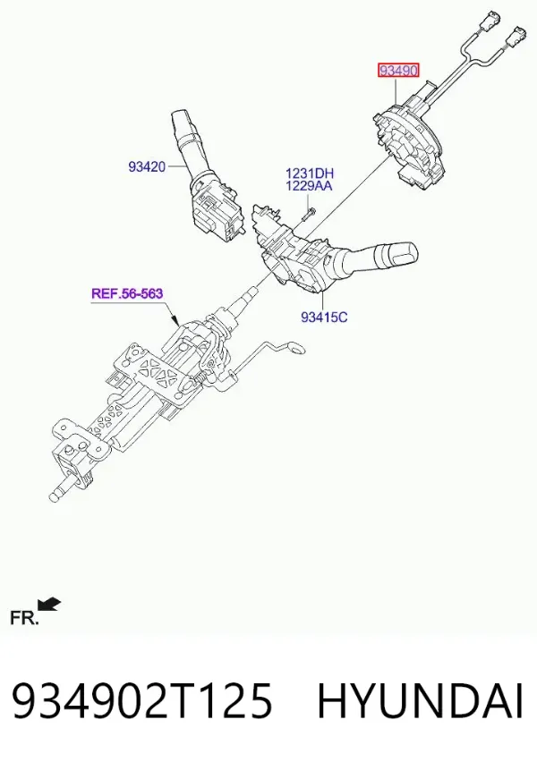 Шлейф керма 934902T125 Hyundai/Kia