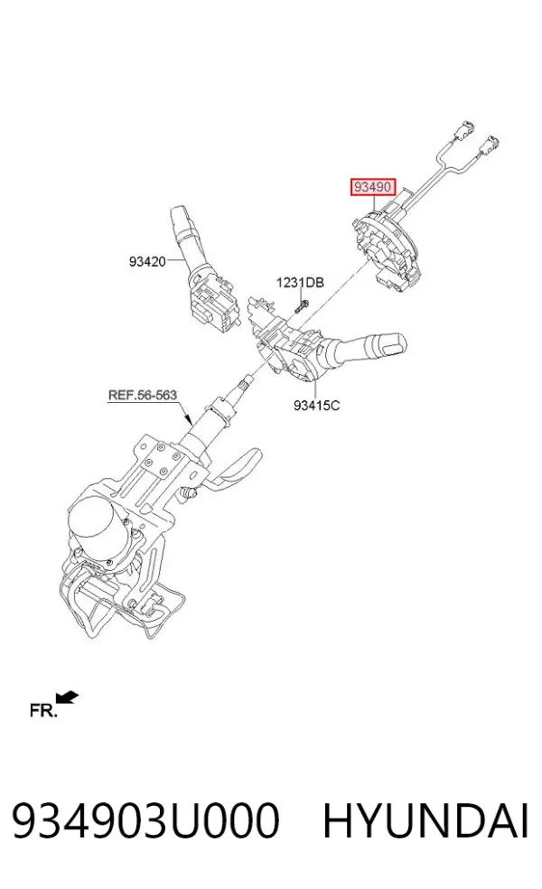 Шлейф керма 934903U000 Hyundai/Kia
