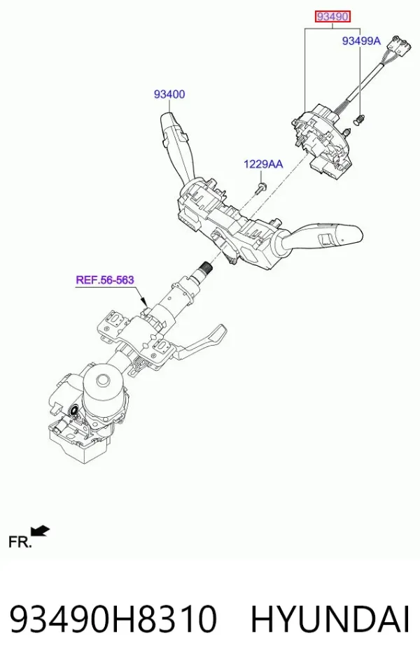 Шлейф керма 93490H8310 Hyundai/Kia