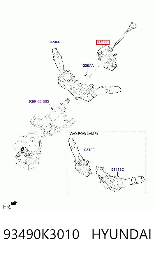 Шлейф керма 93490K3010 Hyundai/Kia