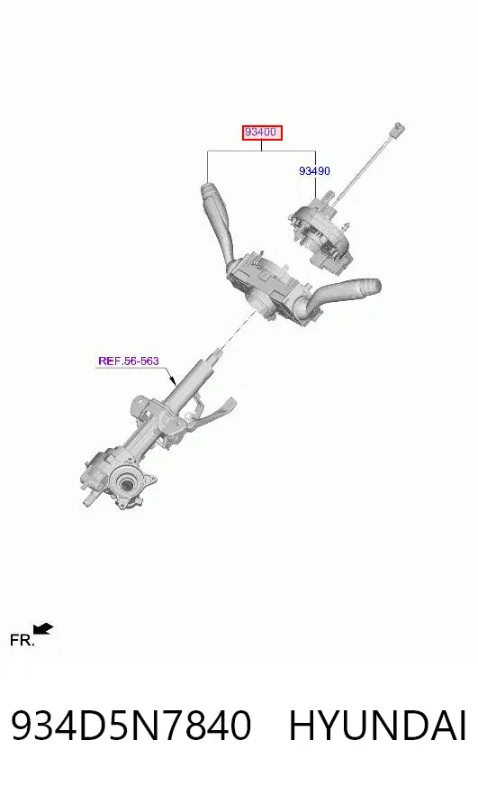 Підрульовий перемикач 934D5N7840 Hyundai/Kia