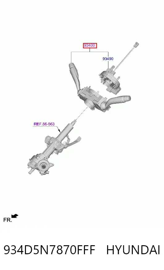 Підрульовий перемикач 934D5N7870FFF Hyundai/Kia