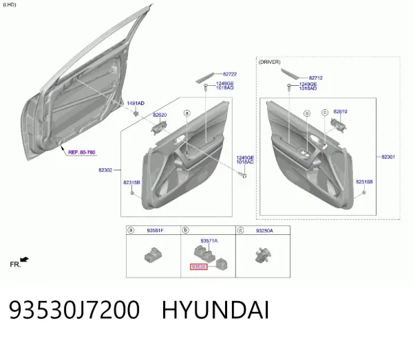 Блок керування дзеркалами заднього виду 93530J7200 Hyundai/Kia
