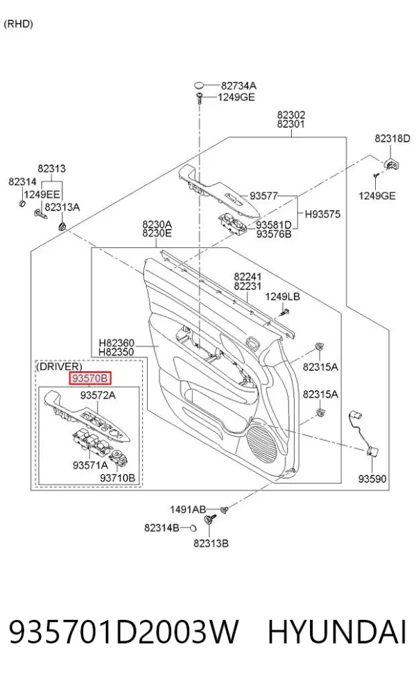  935701D2003W Hyundai/Kia