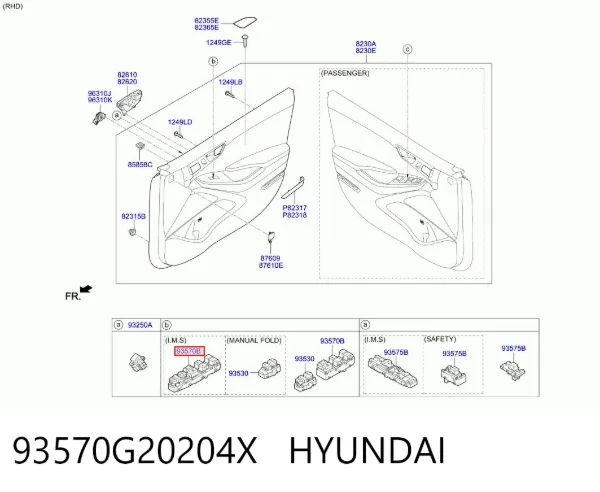 Кнопковий блок керування склопідіймачами передній лівий 93570G20204X Hyundai/Kia