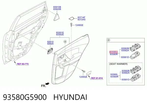  93580G5900 Hyundai/Kia