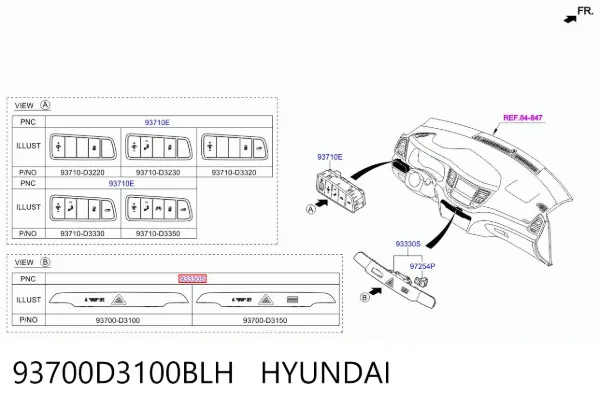  93700D3100BLH Hyundai/Kia