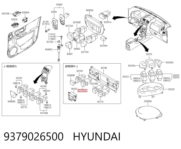 Кнопка аварійки Hyundai Santa Fe I