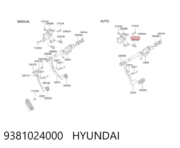 Жабка тормозу 9381024000 Hyundai/Kia