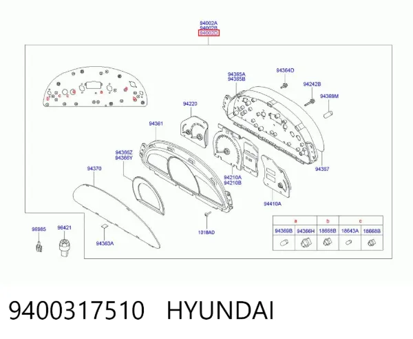 Приладова дошка-щиток приладів 9400317510 Hyundai/Kia