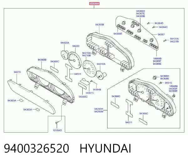 Приладова дошка-щиток приладів 9400326520 Hyundai/Kia
