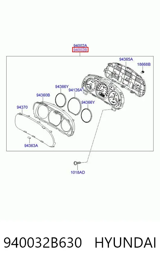 Приладова дошка-щиток приладів 940032B630 Hyundai/Kia