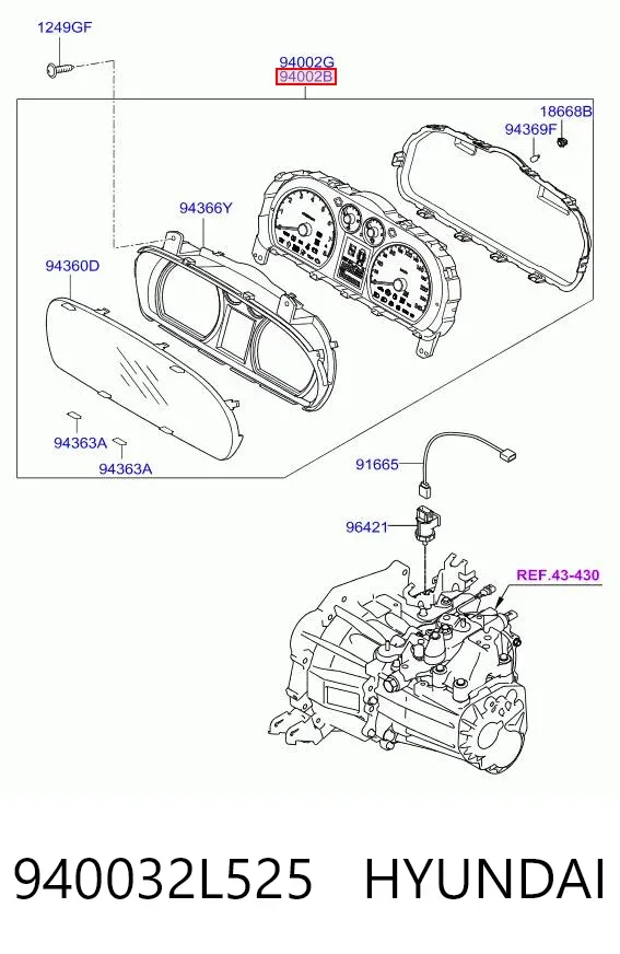 Приладова дошка-щиток приладів 940032L525 Hyundai/Kia