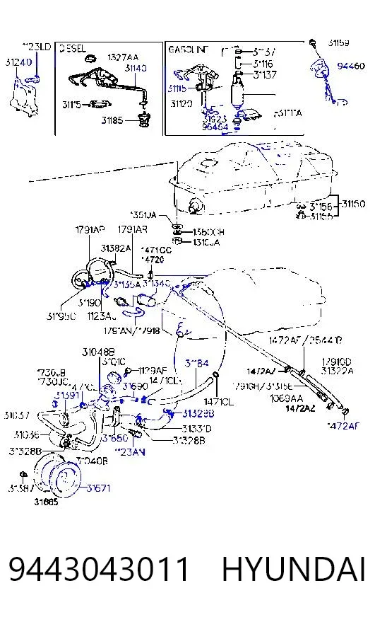 Датчик рівня палива Hyundai H100 P