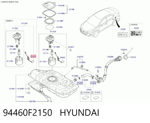 Датчик рівня палива 94460F2150 Hyundai/Kia