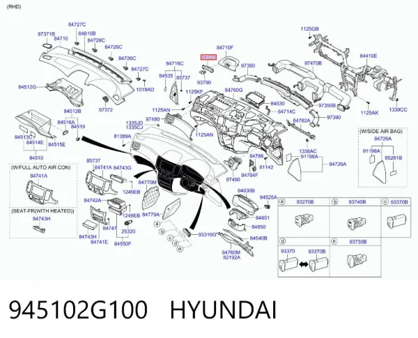 Годинник салонний 945102G100 Hyundai/Kia